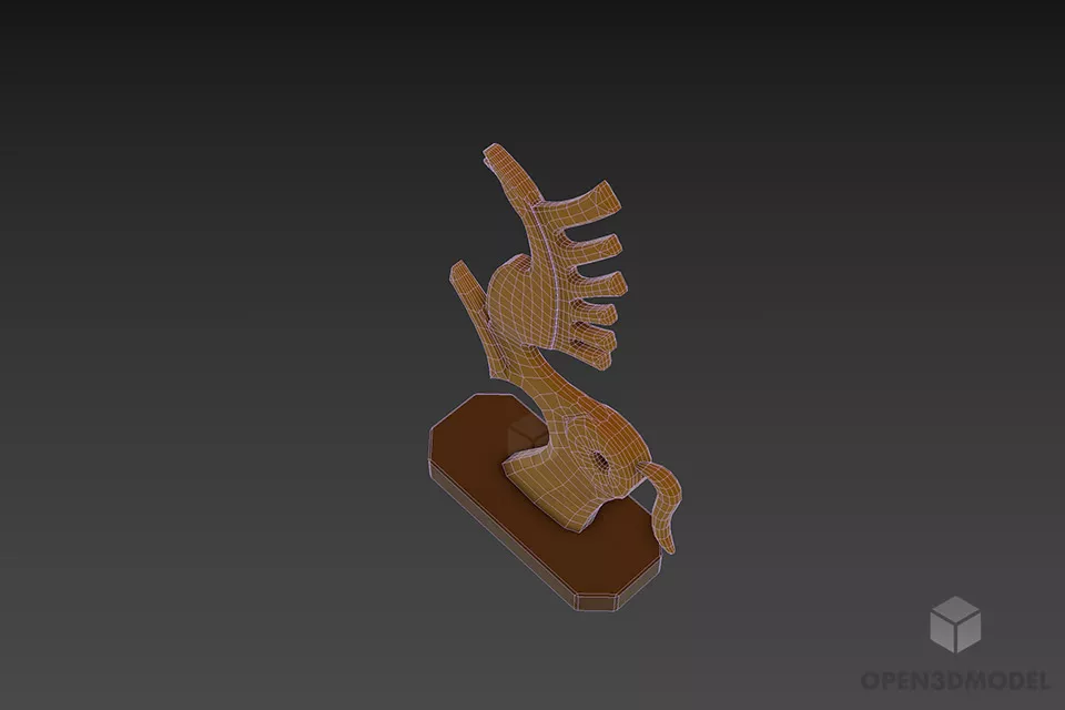 Tableware Figurine Golden Horse 3d model 3