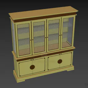 Boutique Glasscase Cabinet With Carved Frame 3d model
