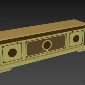 Living Room Antique Locker Carved Edge 3d model