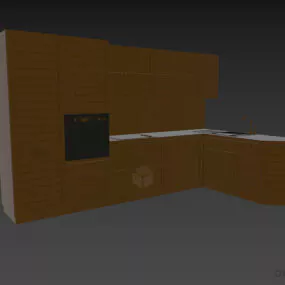 Ash Wooden Kitchen L Shape Berlony 3d model