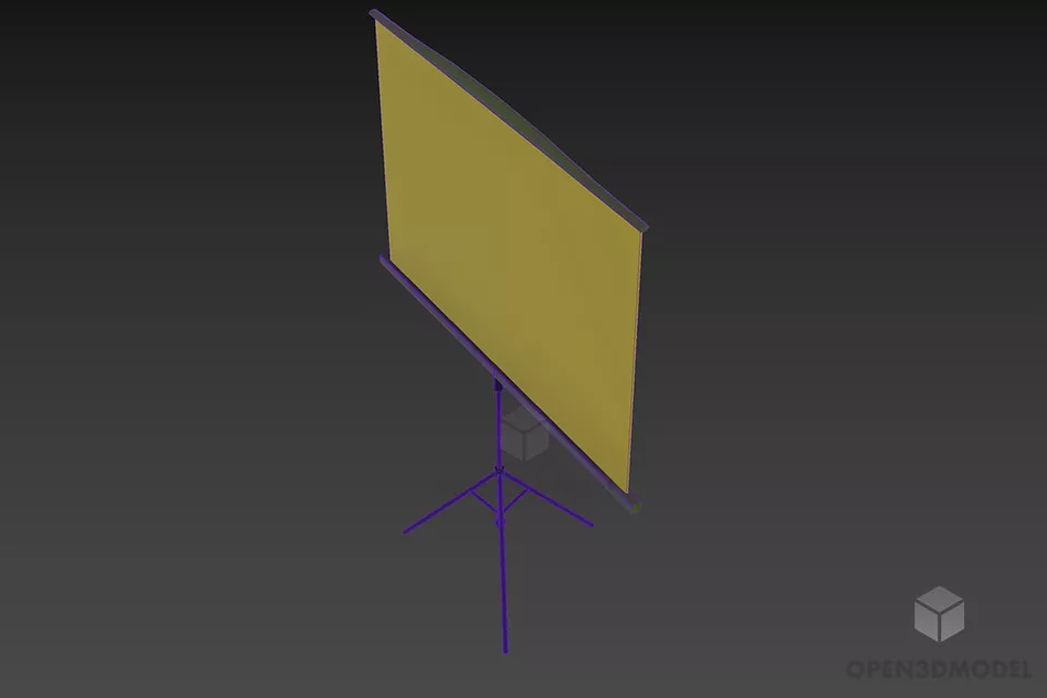 Portable Projector Screen With Tripod 3d model 2
