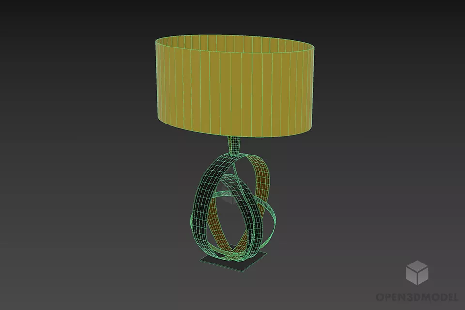 Table Lamp With Circulars Shape Stand 3d model 3