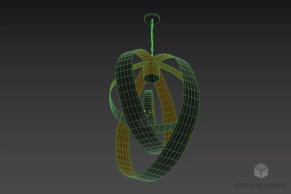 Circular Sphere Pendant Light 3d model 3