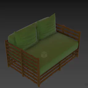 Outdoor Rattan Sofa Gervasony 3d model