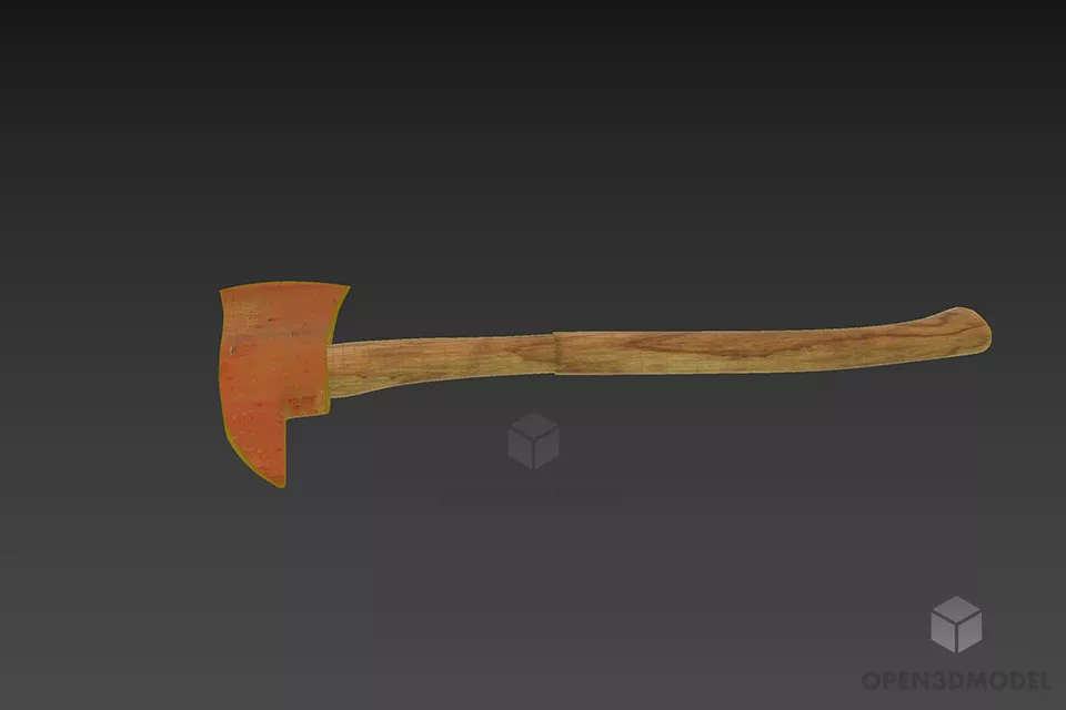 Axe With Wood Handle 3d model 3