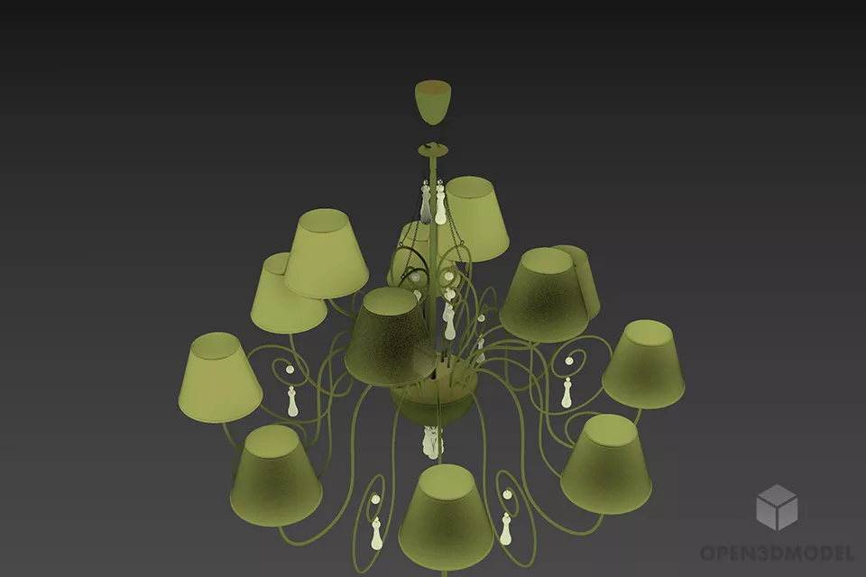 Hotel Vase Shape Table Lamp With Yellow Cone 3d model