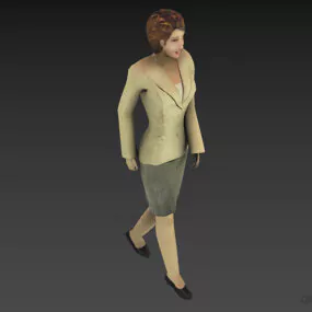 Business Dress Woman Walking Pose 3d model