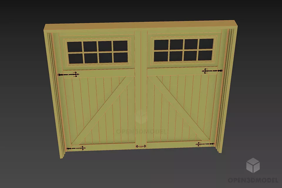 Garage Gate Two Doors 3d model 3