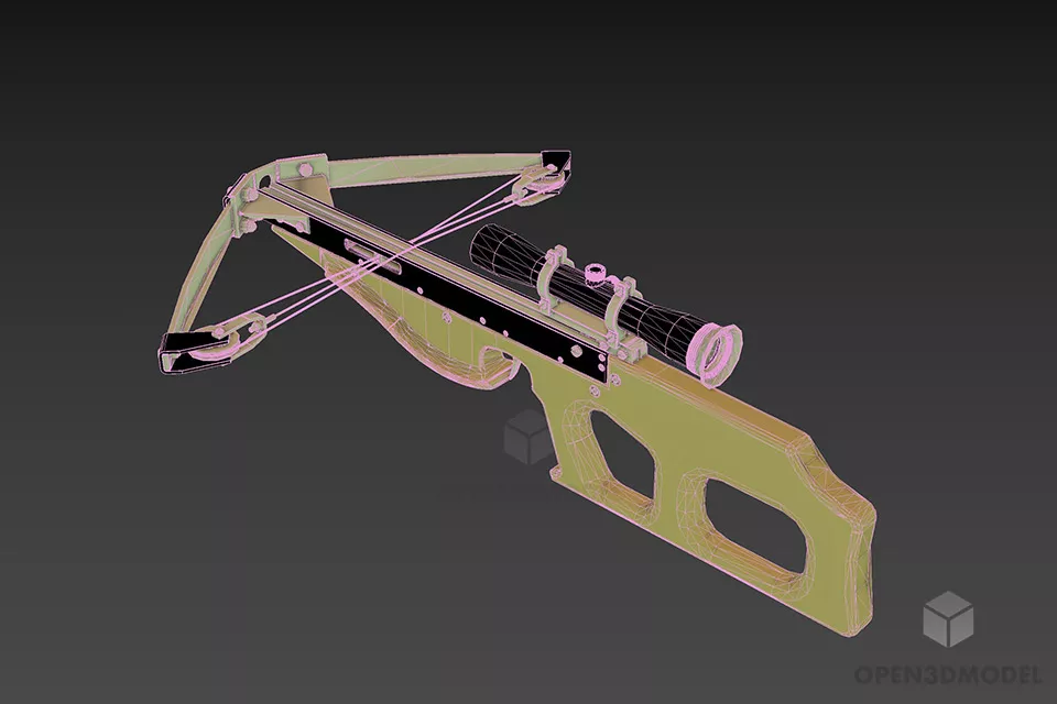 Arbalest Medieval European Crossbow 3d model 2