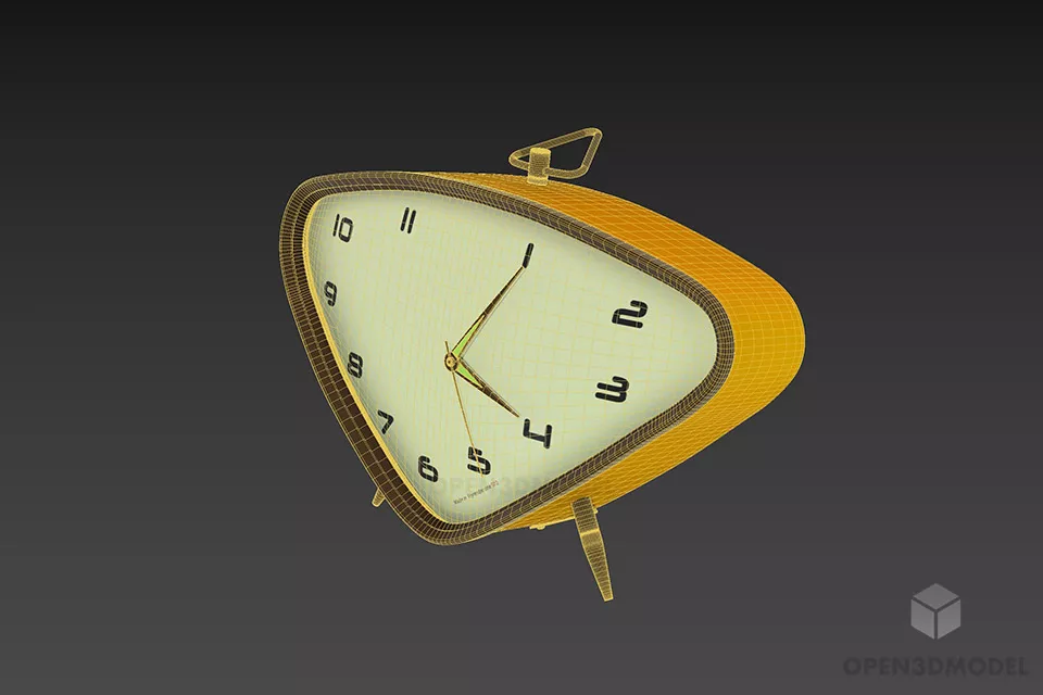 Oval Alarm Clock Scifi Shape 3d model 2