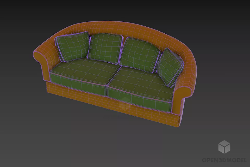 Camel Sofa Vera 3d model 3