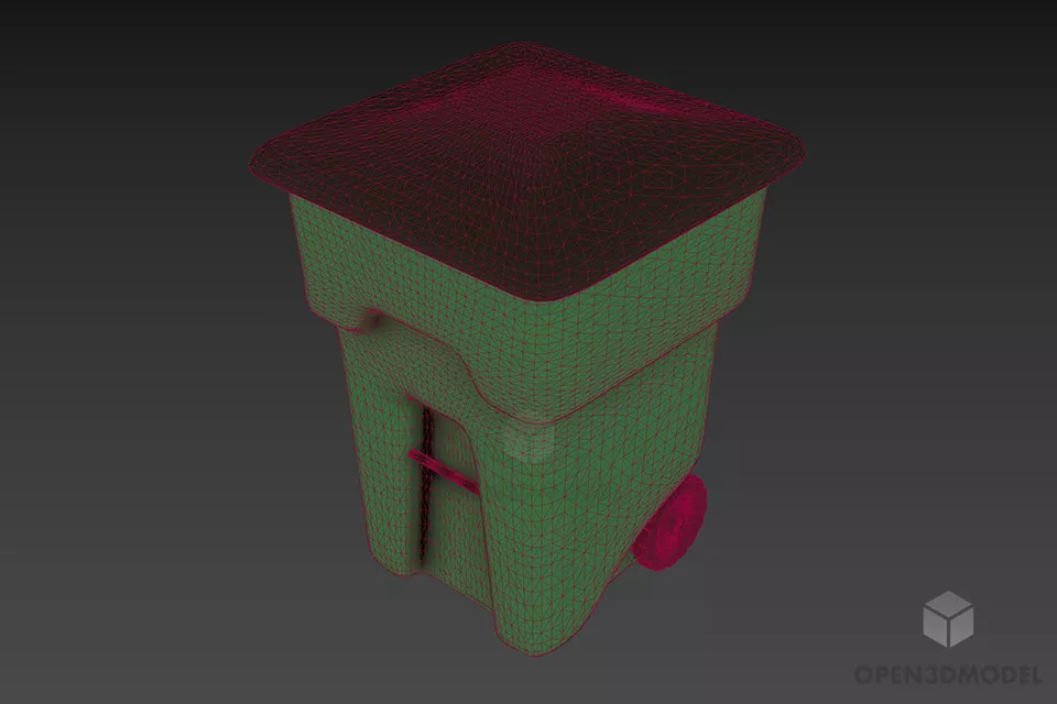Plastic Bin 3d model 2