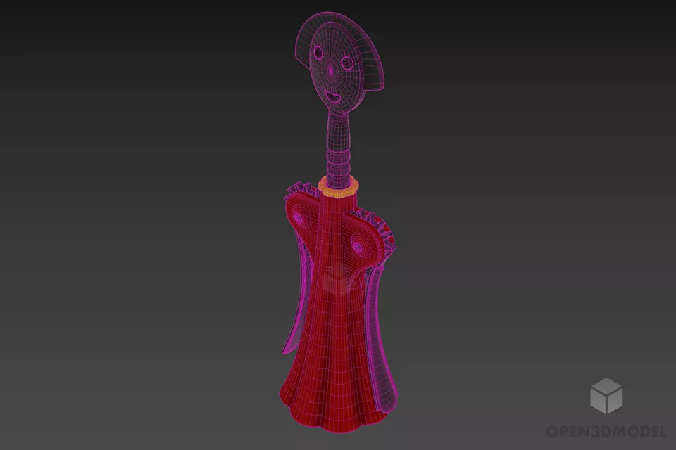 Corkscrew Robot Figurine 3d model 2