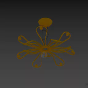 Curved Arm Pendant Light Medusa 3d model