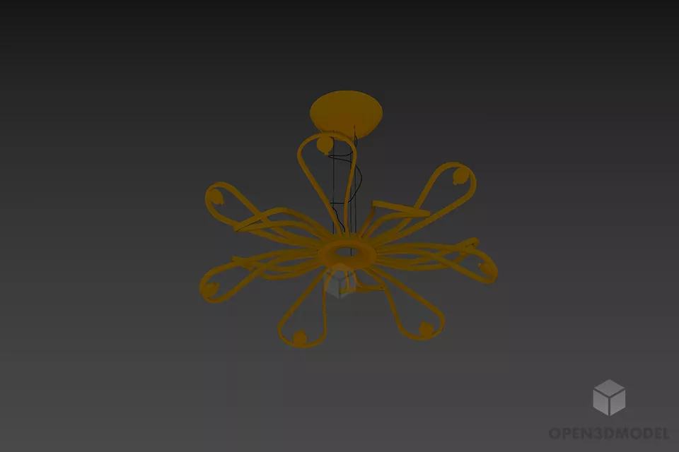 Glass Diamonds Ceiling Lamp 3d model