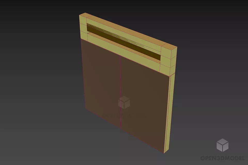 Square Mirror With Top Light 3d model 2