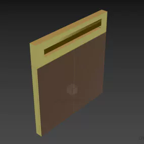 Square Mirror With Top Light 3d model