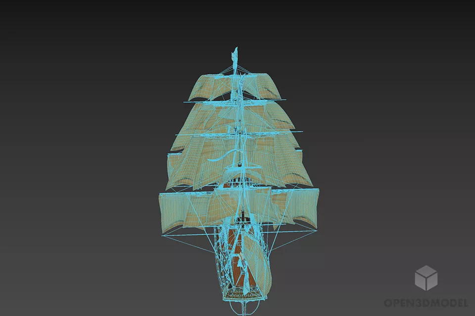 Vintage Hms Military Ship Conqueror 3d model 3
