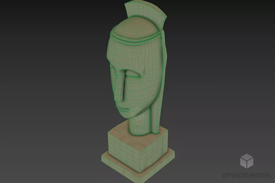 Art Figurine Human Face 3d model 2