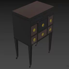 Cube Antique Locker With Leg 3d model
