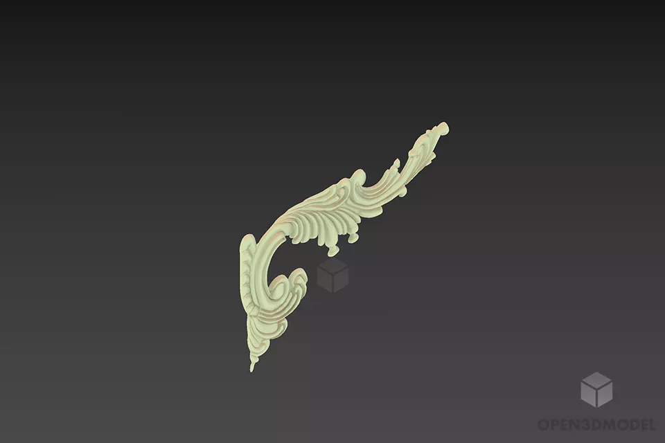 Wood Craft Corner Applique Frame 3d model