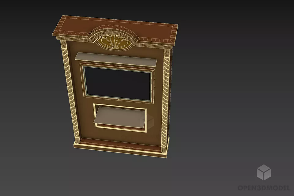 Antique Rack Tv Cabinet 3d model 3