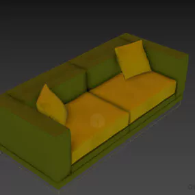 Textile Sofa With Upholstered Frame 3d model