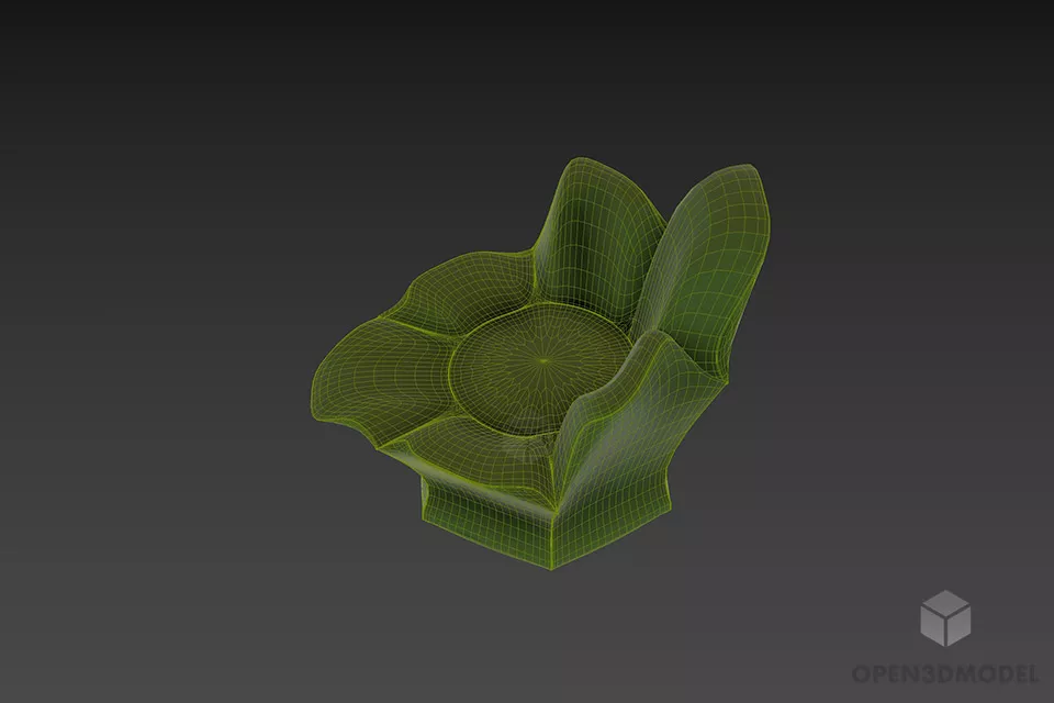 Art Armchair Upholstery Hand Shape 3d model 2