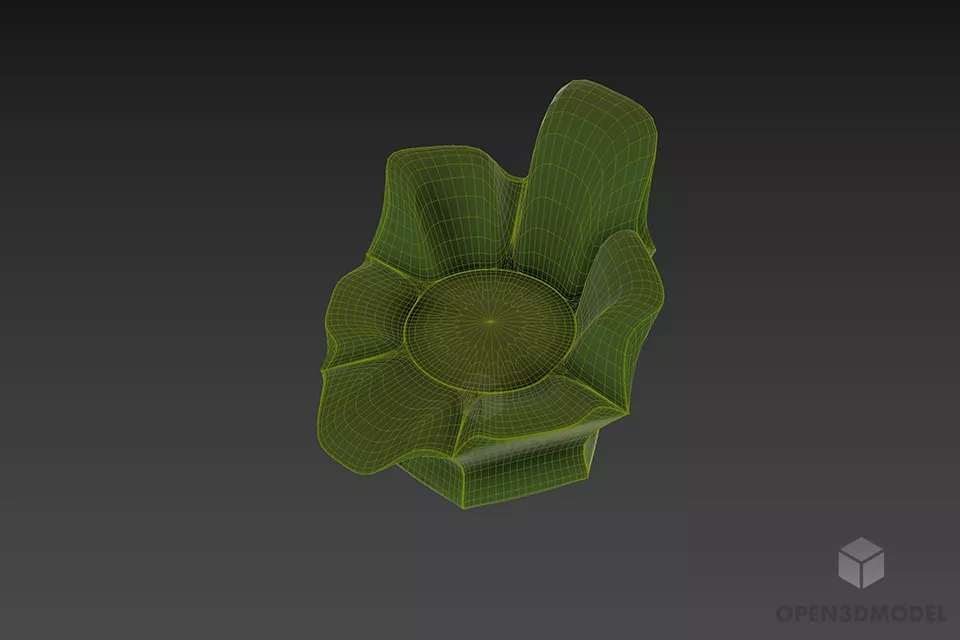 Art Armchair Upholstery Hand Shape 3d model 3