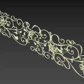 Wrought Iron Handrail Decor 3d model