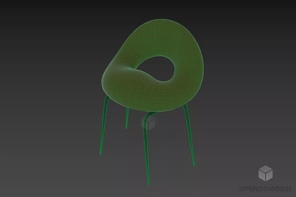 Donut Chair, Coffee Chair 3d model 2