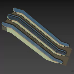 Electric Escalator Dual Stair 3d model