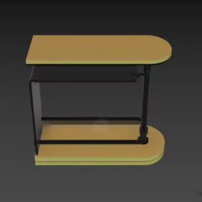 Bar Table With Rail Under 3d model