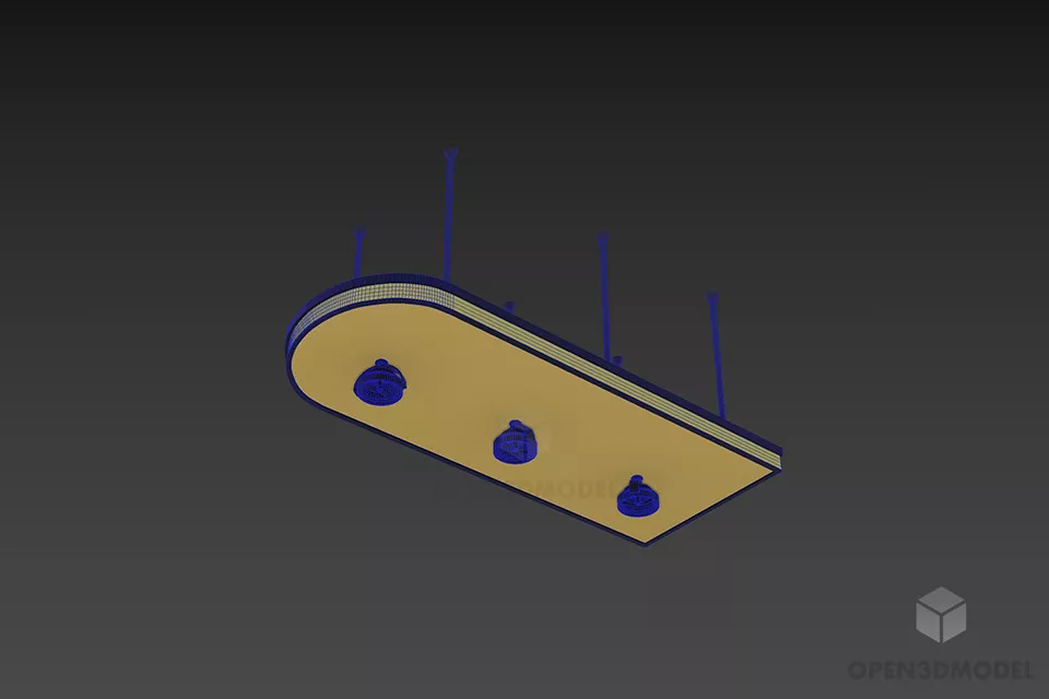 Spot Pendant Lamp With Hangers 3d model 2
