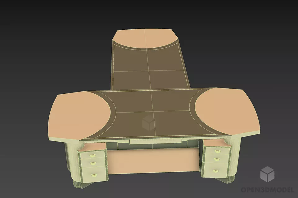 Work Table Mascheroni T Shape 3d model 3