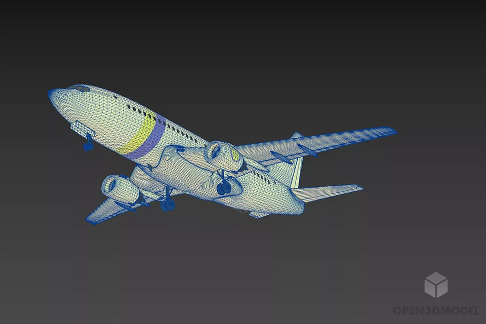 Transport Airplane Boing 3d model 2