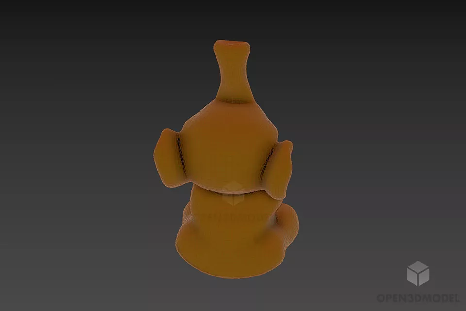 Figurine Of Baby Elephant 3d model 2