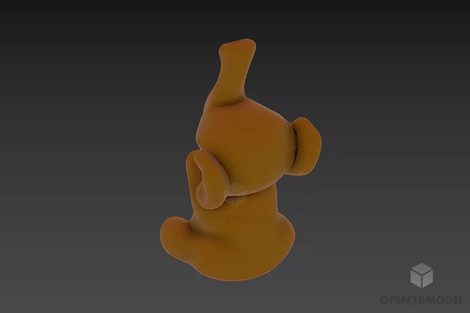 Figurine Of Baby Elephant 3d model 3