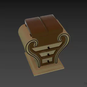 Antique Locker Curved Edge Cup Shape 3d model