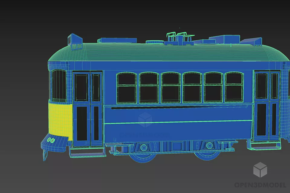 Tram Public Transport 3d model 3