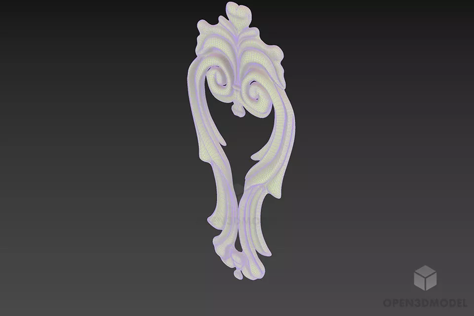Greek Carved Plaster On Decor 3d model 2