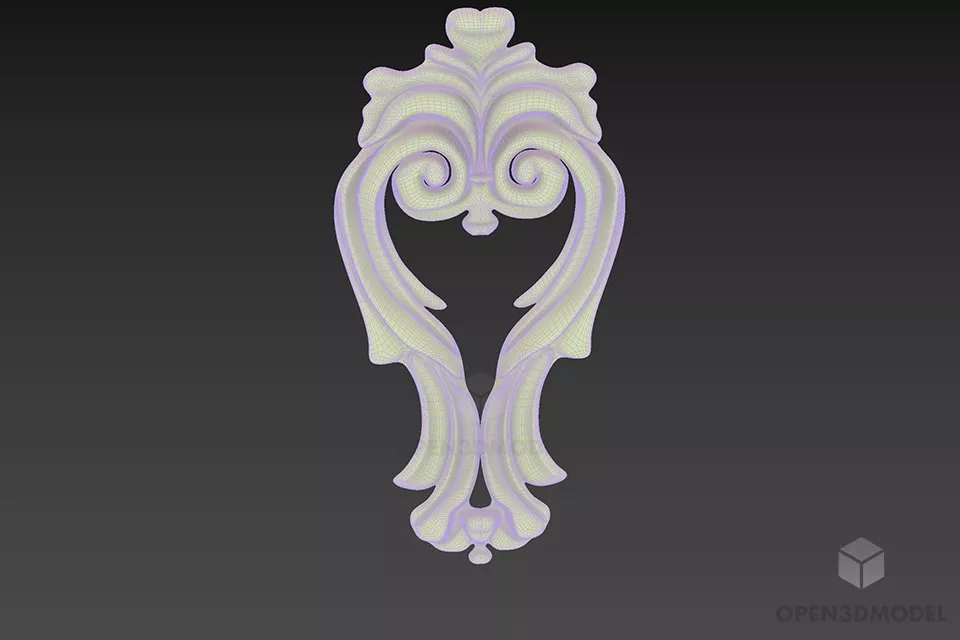 Greek Carved Plaster On Decor 3d model 3