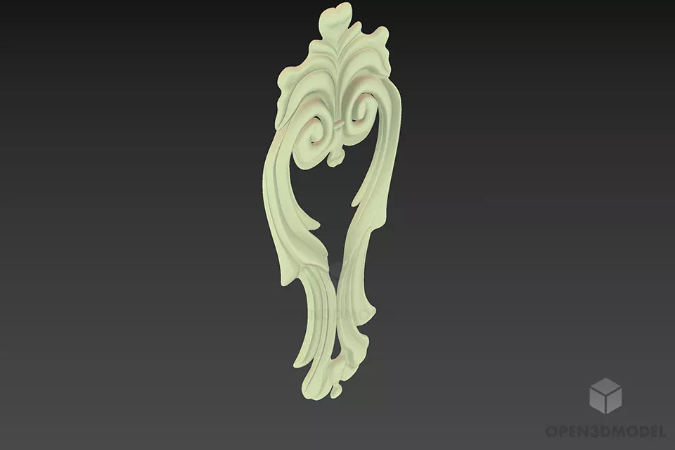 Plaster Carved Wall Decorative 3d model