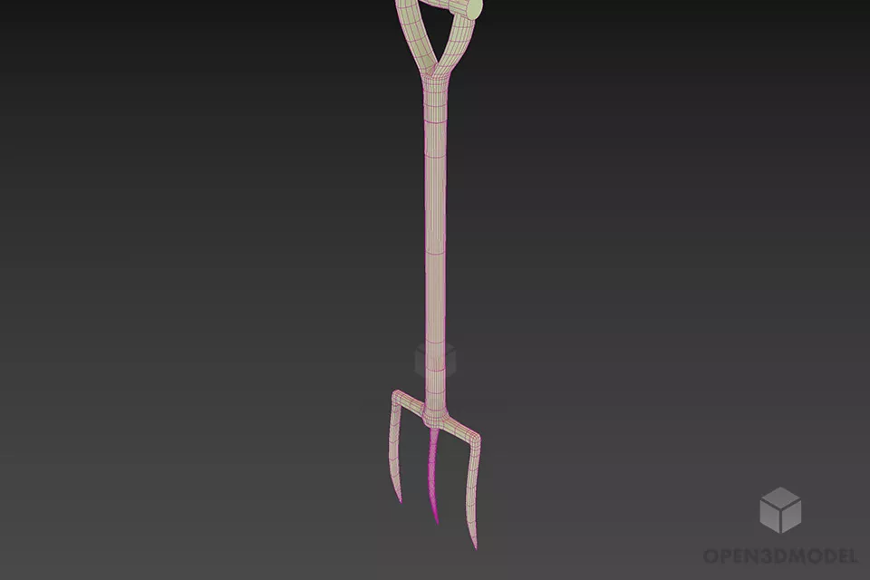 Pitchfork Garden Equipment 3d model 2