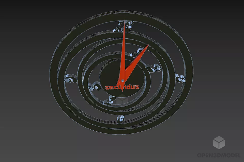 Circle Clock Machenic Style 3d model 3