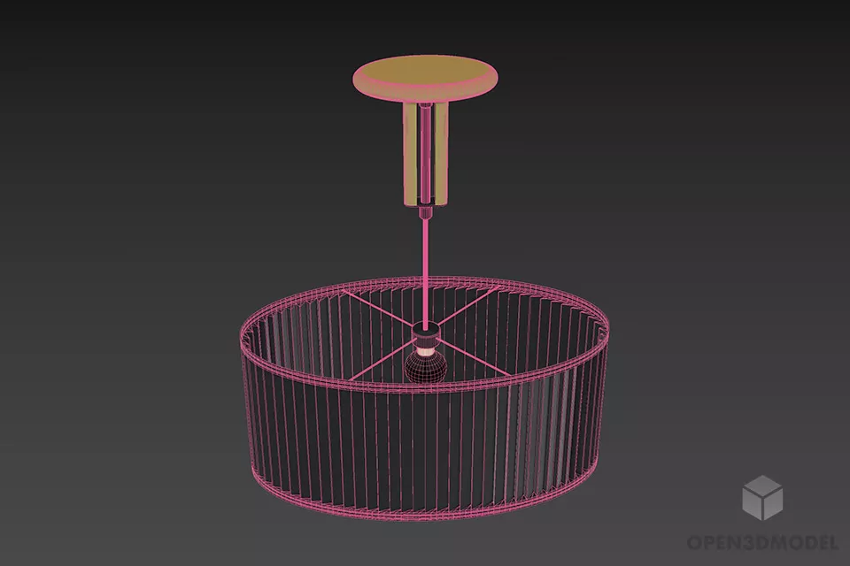 Pendant Lamp Oval Shade 3d model 3