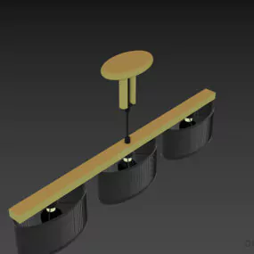 Pendant Lamp Three Oval Shades 3d model