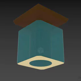 Ceiling Pendant Lamp With Cube Shade 3d model