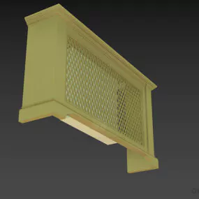 Screen Radiator Wooden Cover Locker 3d model