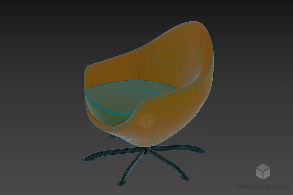 Modernism Leather Armchair Italia 3d model 2